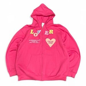 Taylor Swift Lover Puff Print Pink Zip Up Hoodie